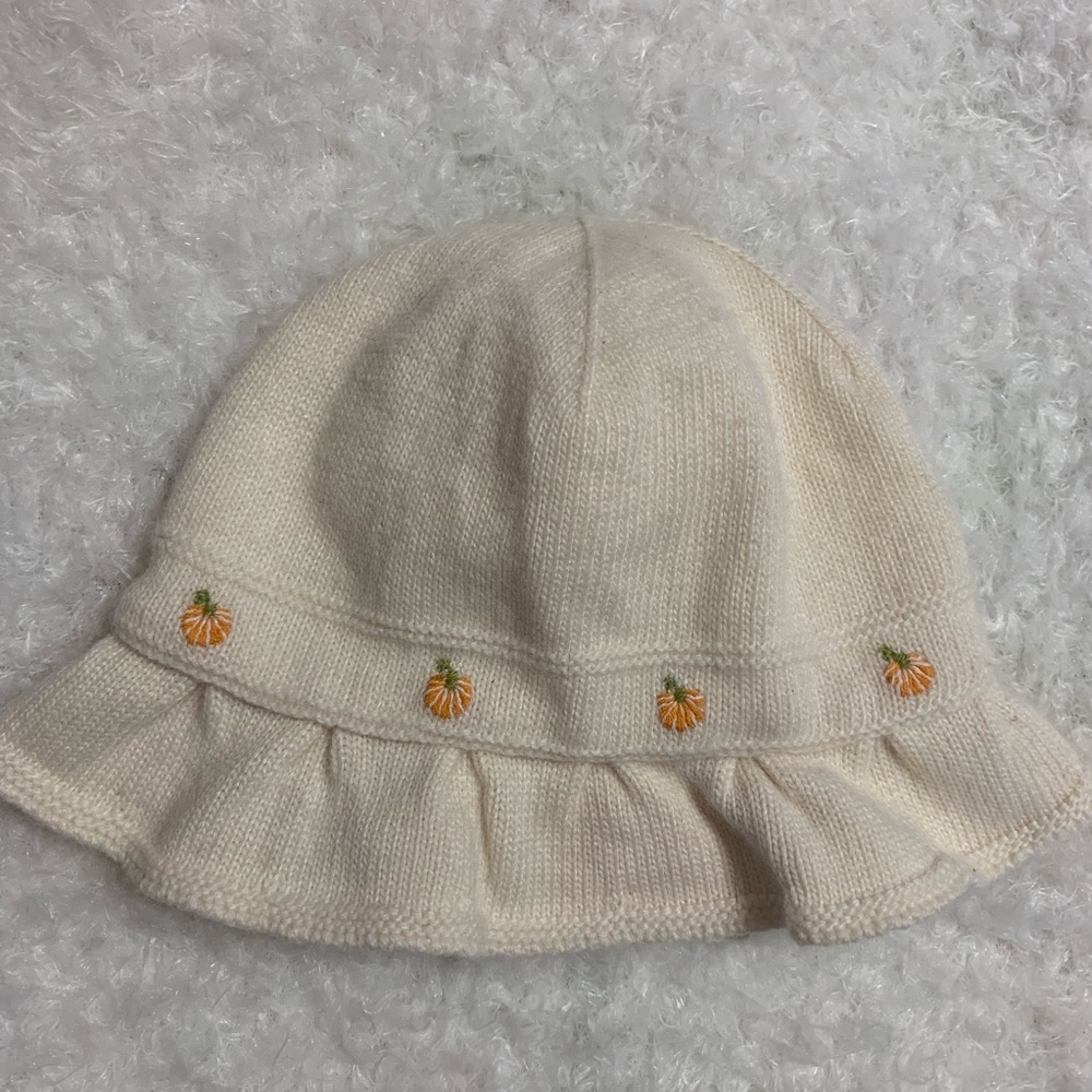 Janie and Jack Sweater Pumpkin Hat NWT